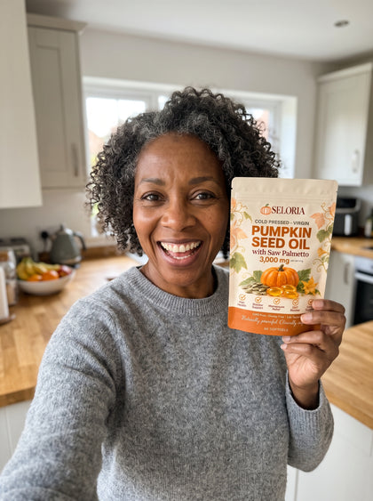 Seloria pumpkin seed oil in an everyday home setting